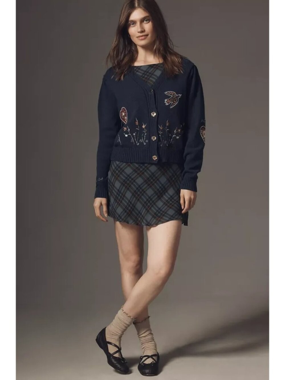 NWT Anthroplogie Maeve Embellished V-Neck Cardigan Sweater, size XXS